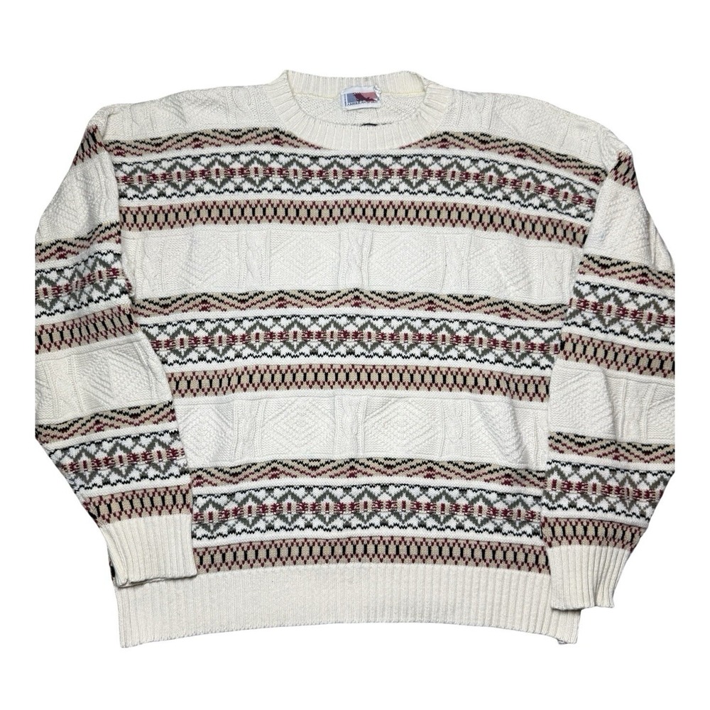 Vintage Ralph Lauren Style Knit Cotton Sweater Navajo XL